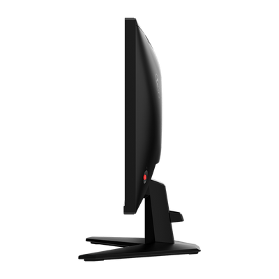 Black computer monitor on a white background