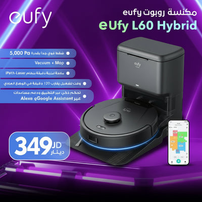 eUfy L60 Hybrid Robot Vacuum Cleaner | 5000Pa Suction & iPath Laser