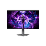 Gaming monitor with 'AGON PRO' branding and a futuristic display on a black background