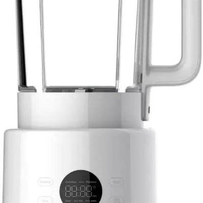 White blender with digital display on a white background, featuring the Xiaomi brand.