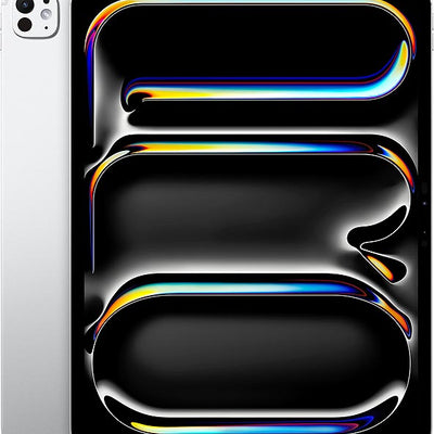Smartphone with a black case featuring colorful abstract design