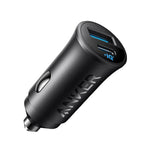 Anker car charger with dual USB ports on a white background