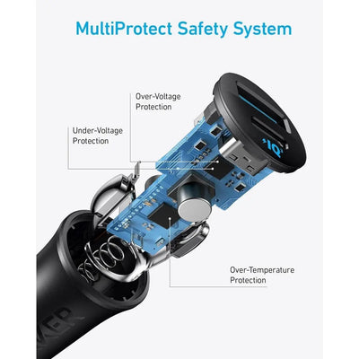 اكسسوارات Anker - Anker 30W Dual USB-A and USB-C Car Charger شاحن سيارة