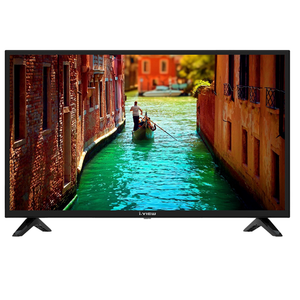 TV displaying a scenic view of a canal with a gondola in Venice, featuring the brand 'L-View'.